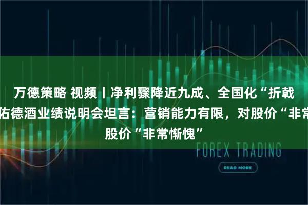 万德策略 视频丨净利骤降近九成、全国化“折戟”，天佑德酒业绩说明会坦言：营销能力有限，对股价“非常惭愧”