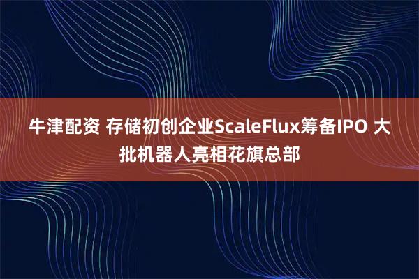 牛津配资 存储初创企业ScaleFlux筹备IPO 大批机器人亮相花旗总部